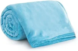 MORADO 190 GSM Flannel Super Soft Warm Double Blanket for Winters - 90x90 Inches, Aqua - Aqua