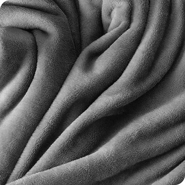 MORADO 190 GSM Flannel Super Soft Warm Double Blanket for Winters - 90x90 Inches, Grey - Gray