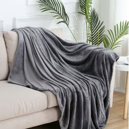 MORADO 190 GSM Flannel Super Soft Warm Double Blanket for Winters - 90x90 Inches, Grey - Gray
