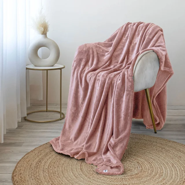 MORADO 190 GSM Flannel Super Soft Warm Double Blanket for Winters - 90x90 Inches, Mocha - Mocha