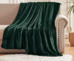 MORADO 190 GSM Flannel Super Soft Warm Single Blanket for Winters - 60x90 Inches, Olive Green - Olive Green