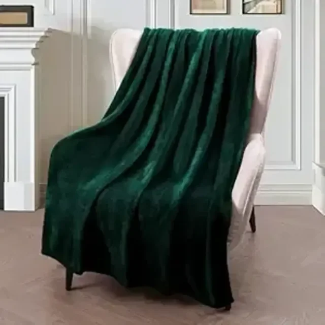 MORADO 190 GSM Flannel Super Soft Warm Single Blanket for Winters - 60x90 Inches, Olive Green - Olive Green