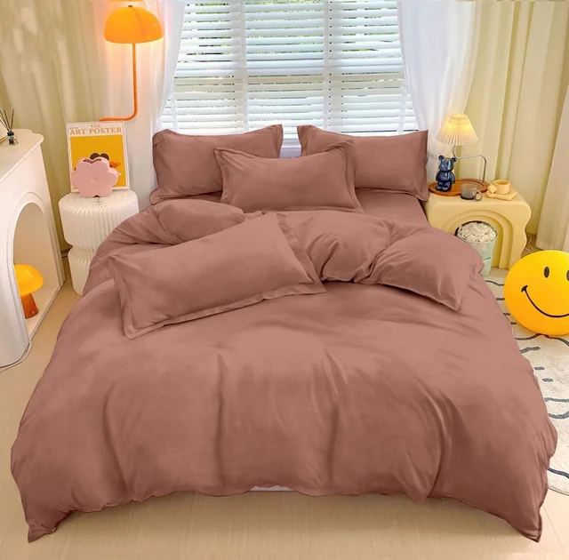 MORADO 190 GSM Flannel Super Soft Warm Single Bed Bedsheet with 1 Pillow Covers for Winters - 60x90 Inches, Mocha - Mocha