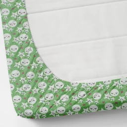 MORADO 190 GSM Flannel Super Soft Warm Elastic Fitted Double Bed Cartoon Print Bedsheet with 2 Pillow Covers for Winters - 72x78x8 Inches, Light Green - Light Green