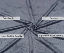 MORADO 190 GSM Flannel Super Soft Warm Double Bed Bedsheet with 2 Pillow Covers for Winters - 90x100 Inches, Cadet Grey - Cadet Grey
