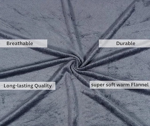 MORADO 190 GSM Flannel Super Soft Warm Double Bed Bedsheet with 2 Pillow Covers for Winters - 90x100 Inches, Cadet Grey - Cadet Grey