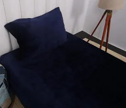 MORADO 190 GSM Flannel Super Soft Warm Single Bed Bedsheet with 1 Pillow Covers for Winters - 60x90 Inches, Navy Blue - Navy Blue
