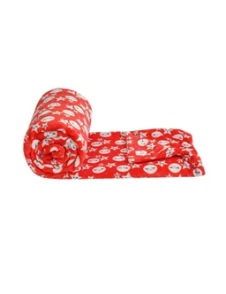 MORADO 190 GSM Flannel Super Soft Warm Double Bed Cartoon Print Quilt Cover/Duvet Cover/Rajai Cover/Blanket Cover for Winters with Zipper -90x100 Inches, Red - Red