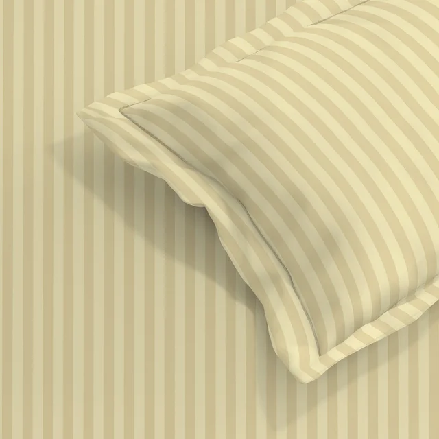 MORADO Premium Glace Cotton Stripe Double Flat Bedsheet With 2 Pillow Covers for Home-Hotels-Guest House (90x100 Inches)-Beige