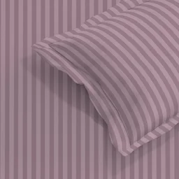 MORADO Premium Glace Cotton Stripe Double Fitted Bedsheet With 2 Pillow Covers for Home/Hotels/Guest House (72x78x8) Inches-Mauve