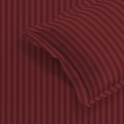 MORADO Premium Glace Cotton Stripe Double Fitted Bedsheet With 2 Pillow Covers for Home/Hotels/Guest House (72x78x8) Inches-Maroon