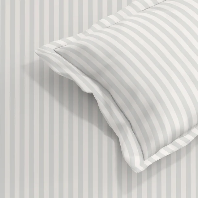MORADO Premium Glace Cotton Stripe Single Flat Bedsheet With 1 Pillow Cover for Home/Hotels/Guest House (60x90 Inches)-Ivory