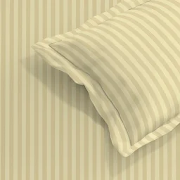 MORADO Premium Glace Cotton Stripe Single Flat Bedsheet With 1 Pillow Cover for Home/Hotels/Guest House (60x90 Inches)-Beige