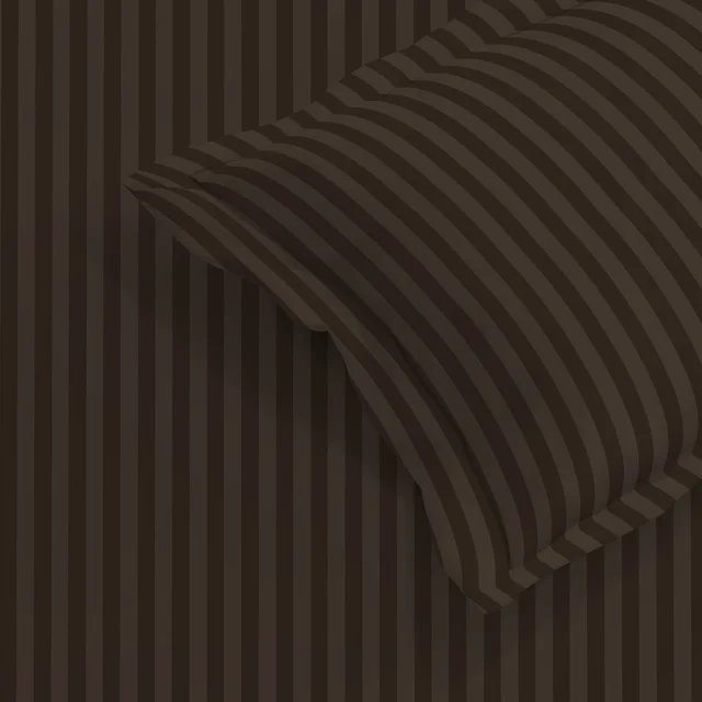 MORADO Premium Glace Cotton Stripe Single Flat Bedsheet With 1 Pillow Cover for Home/Hotels/Guest House (60x90 Inches)-Coffee