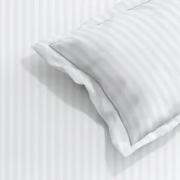 MORADO Premium Glace Cotton Stripe Single Fitted Bedsheet With 1 Pillow Cover for Home/Hotels/Guest House (36x72x8 Inches)-White