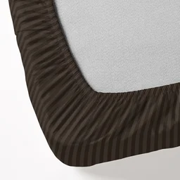 MORADO Premium Glace Cotton Stripe Double Fitted Bedsheet With 2 Pillow Covers for Home/Hotels/Guest House (72x78x8) Inches-Coffee
