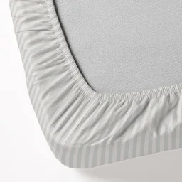 MORADO Premium Glace Cotton Stripe Double Fitted Bedsheet With 2 Pillow Covers for Home/Hotels/Guest House (72x78x8) Inches-Ivory