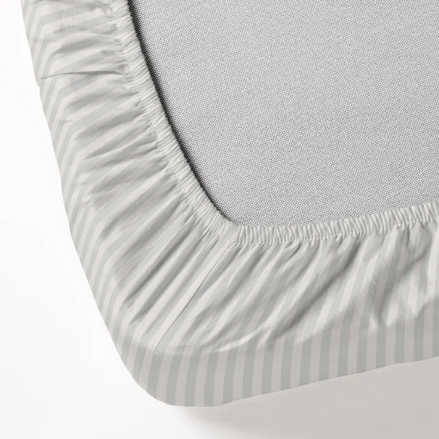 MORADO Premium Glace Cotton Stripe Double Fitted Bedsheet With 2 Pillow Covers for Home/Hotels/Guest House (72x78x8) Inches-Ivory