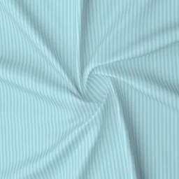 MORADO Premium Glace Cotton Stripe Double Fitted Bedsheet With 2 Pillow Covers for Home/Hotels/Guest House (72x78x8) Inches-Powderblue