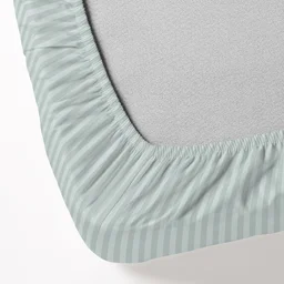 MORADO Premium Glace Cotton Stripe Double Fitted Bedsheet With 2 Pillow Covers for Home/Hotels/Guest House (72x78x8) Inches-Silvergrey
