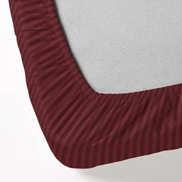 MORADO Premium Glace Cotton Stripe Single Flat Bedsheet With 1 Pillow Cover for Home/Hotels/Guest House (60x90 Inches)-Maroon