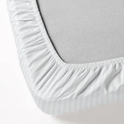 MORADO Premium Glace Cotton Stripe Single Fitted Bedsheet With 1 Pillow Cover for Home/Hotels/Guest House (36x72x8 Inches)-White