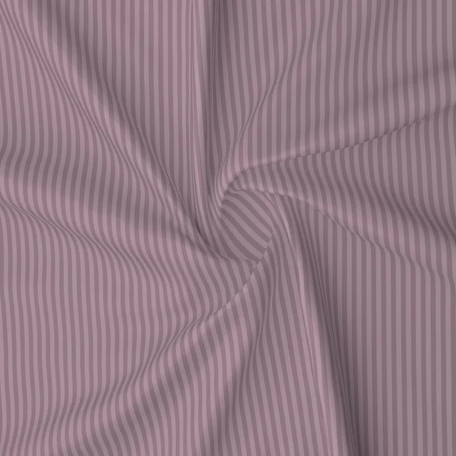 MORADO Premium Glace Cotton Stripe Double Fitted Bedsheet With 2 Pillow Covers for Home/Hotels/Guest House (72x78x8) Inches-Mauve