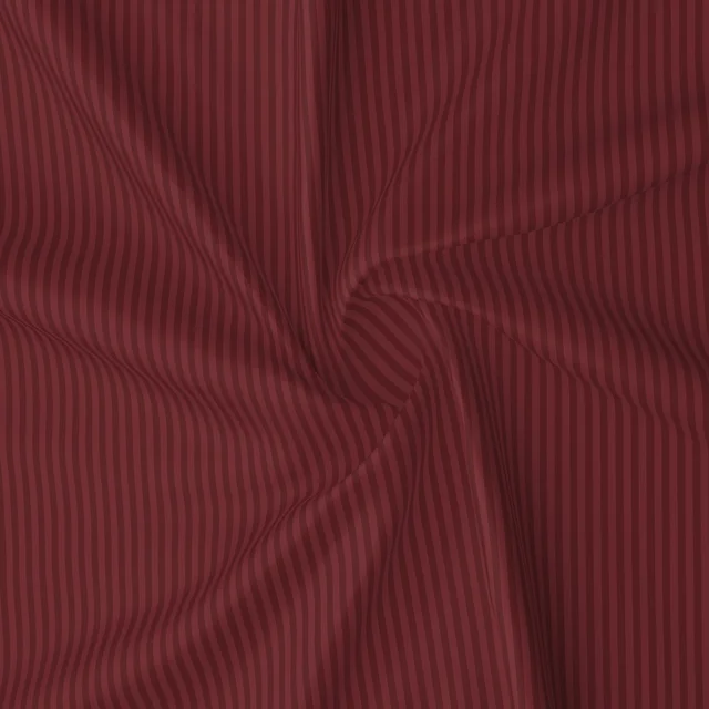 MORADO Premium Glace Cotton Stripe Double Fitted Bedsheet With 2 Pillow Covers for Home/Hotels/Guest House (72x78x8) Inches-Maroon