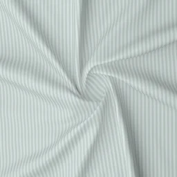 MORADO Premium Glace Cotton Stripe Double Fitted Bedsheet With 2 Pillow Covers for Home/Hotels/Guest House (72x78x8) Inches-Silvergrey