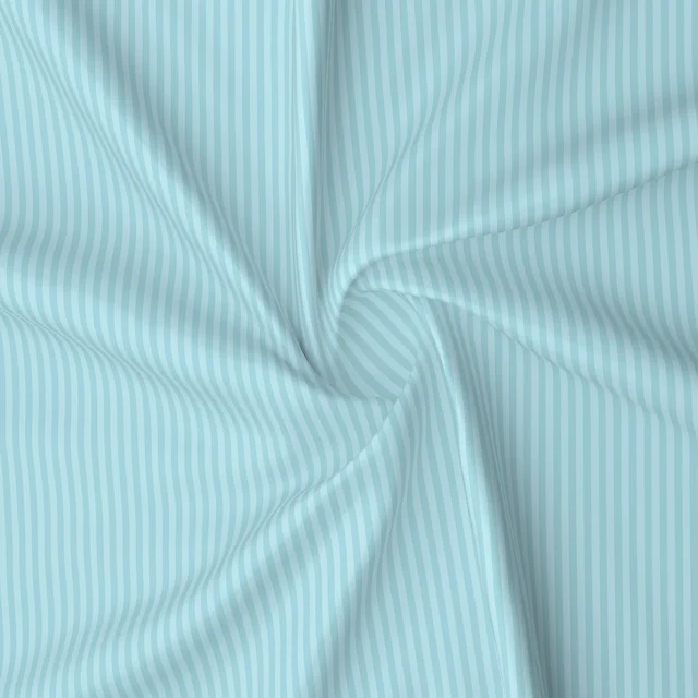 MORADO Premium Glace Cotton Stripe Single Flat Bedsheet With 1 Pillow Cover for Home/Hotels/Guest House (60x90 Inches)-Powderblue