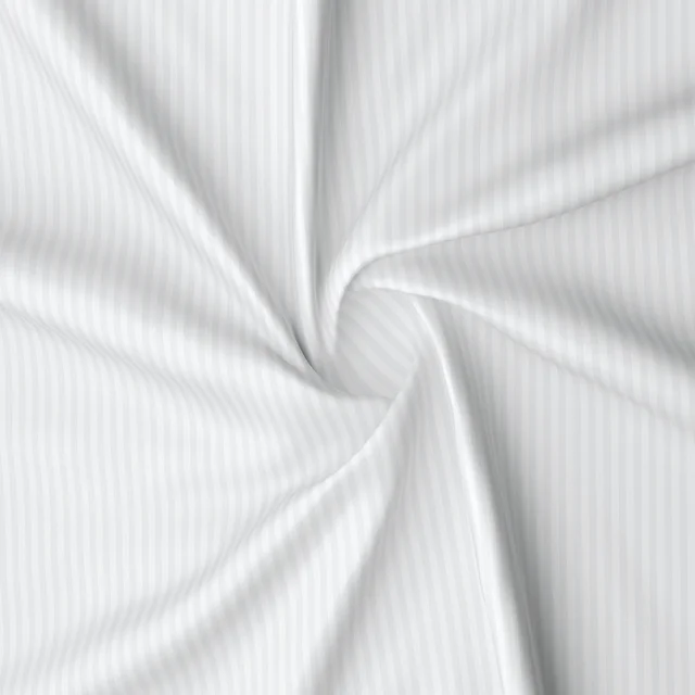 MORADO Premium Glace Cotton Stripe Single Flat Bedsheet With 1 Pillow Cover for Home/Hotels/Guest House (60x90 Inches)-White