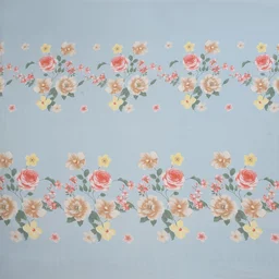 MORADO Morado 5 Pcs Frill Cushion Cover Set 16x16 Inches – Sky Blue Floral Rose Print