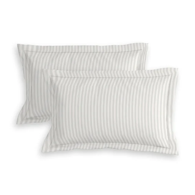MORADO Premium Glace Cotton Stripe Double Flat Bedsheet With 2 Pillow Covers for Home/Hotels/Guest House (90x100 Inches)-Ivory