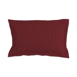 MORADO Premium Glace Cotton Stripe Single Flat Bedsheet With 1 Pillow Cover for Home/Hotels/Guest House (60x90 Inches)-Maroon