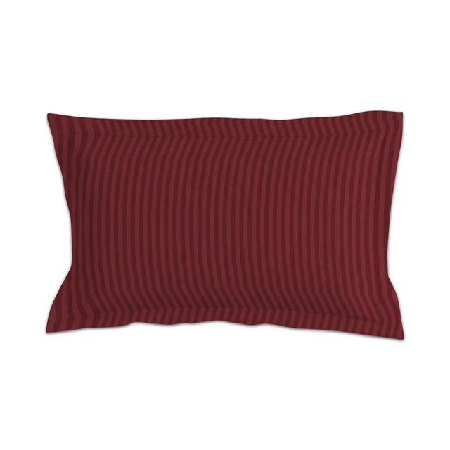 MORADO Premium Glace Cotton Stripe Single Flat Bedsheet With 1 Pillow Cover for Home/Hotels/Guest House (60x90 Inches)-Maroon
