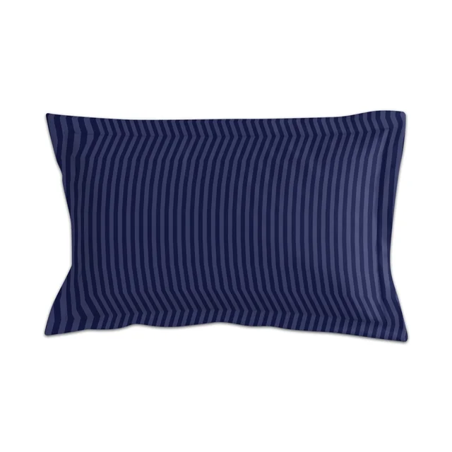 MORADO Premium Glace Cotton Stripe Single Flat Bedsheet With 1 Pillow Cover for Home/Hotels/Guest House (60x90 Inches)-Navyblue
