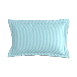 MORADO Premium Glace Cotton Stripe Single Flat Bedsheet With 1 Pillow Cover for Home/Hotels/Guest House (60x90 Inches)-Powderblue