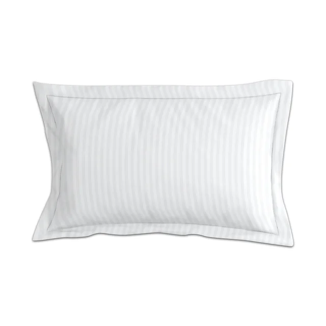 MORADO Premium Glace Cotton Stripe Single Flat Bedsheet With 1 Pillow Cover for Home/Hotels/Guest House (60x90 Inches)-White