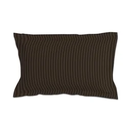 MORADO Premium Glace Cotton Stripe Single Flat Bedsheet With 1 Pillow Cover for Home/Hotels/Guest House (60x90 Inches)-Coffee