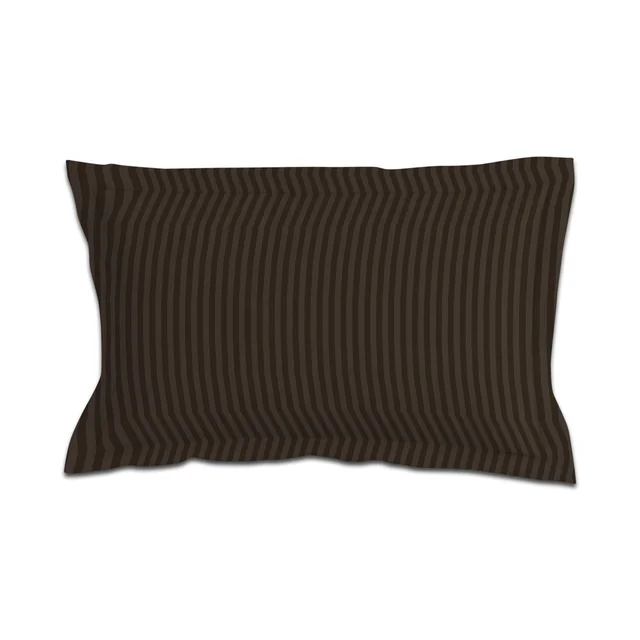 MORADO Premium Glace Cotton Stripe Single Flat Bedsheet With 1 Pillow Cover for Home/Hotels/Guest House (60x90 Inches)-Coffee