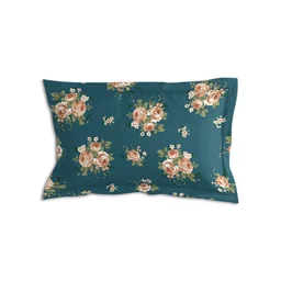 Morado MORADO Premium Glace Cotton Single Flat Bedsheet with 1 King Size Pillow Cover (60x90 Inches)-Teal - 60x90 inches