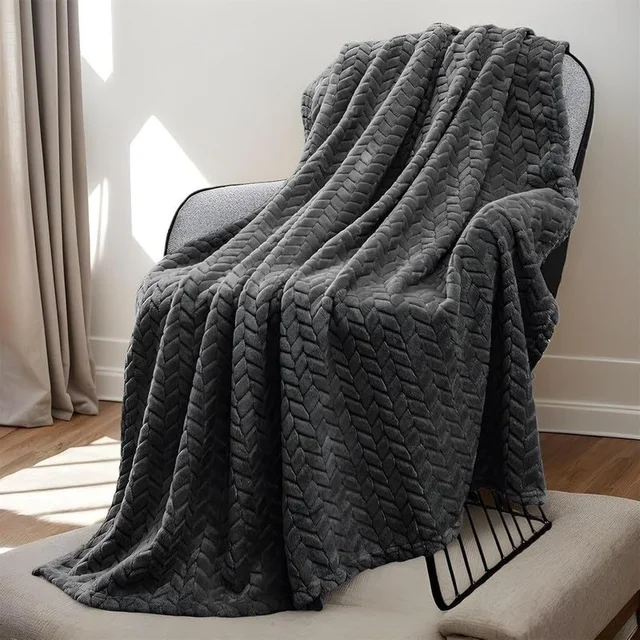 Morado MORADO 230 GSM Flannel Super Soft Warm Single Blanket for Winters - 60x90 Inches, Dark Grey - Dark Gray