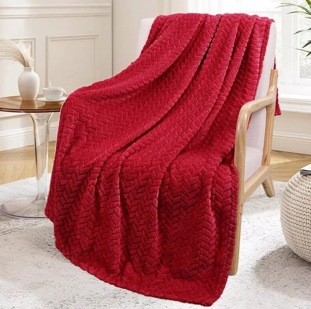 Morado MORADO 230 GSM Flannel Super Soft Warm Double Blanket for Winters - 90x90 Inches, Light Grey - Maroon