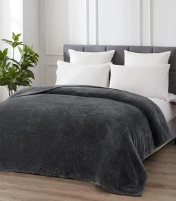 Morado MORADO 230 GSM Flannel Super Soft Warm Single Blanket for Winters - 60x90 Inches, Dark Grey - Dark Gray