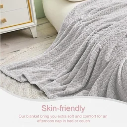 Morado MORADO 230 GSM Flannel Super Soft Warm Single Blanket for Winters - 60x90 Inches, Light Grey - Light Gray