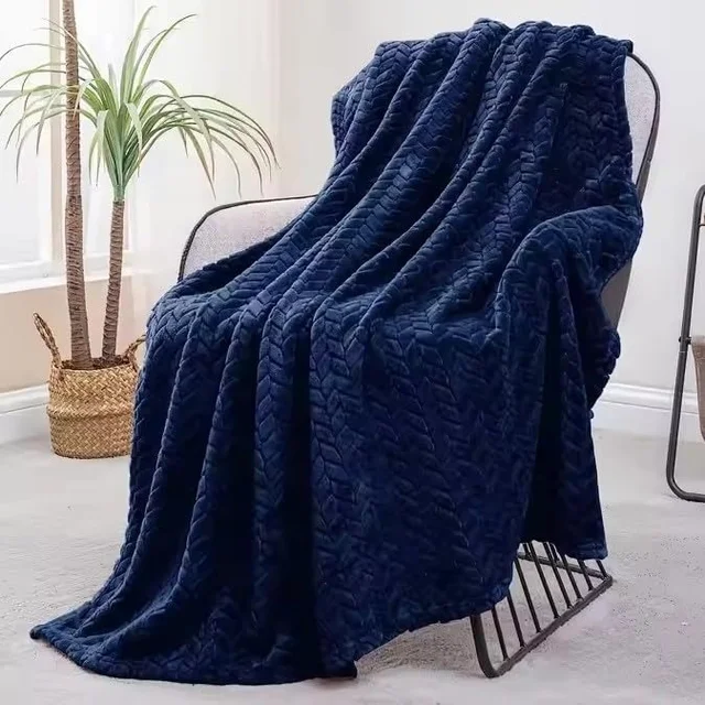 Morado MORADO 230 GSM Flannel Super Soft Warm Double Blanket for Winters - 90x90 Inches, Navy Blue - Navy Blue