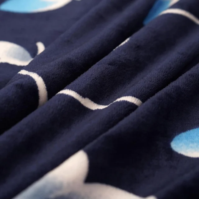 Morado Single Bed Flannel Fabric Quilt/Duvet/Rajai/Blanket Cover for Winters | Warm & Soft | 190 GSM | 60x90 Inches (Blue Flower) - Blue Flower