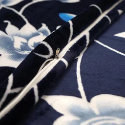 Morado Single Bed Flannel Fabric Quilt/Duvet/Rajai/Blanket Cover for Winters | Warm & Soft | 190 GSM | 60x90 Inches (Blue Flower) - Blue Flower