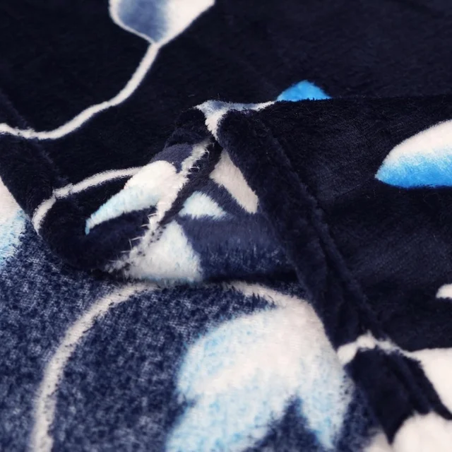 Morado Single Bed Flannel Fabric Quilt/Duvet/Rajai/Blanket Cover for Winters | Warm & Soft | 190 GSM | 60x90 Inches (Blue Flower) - Blue Flower