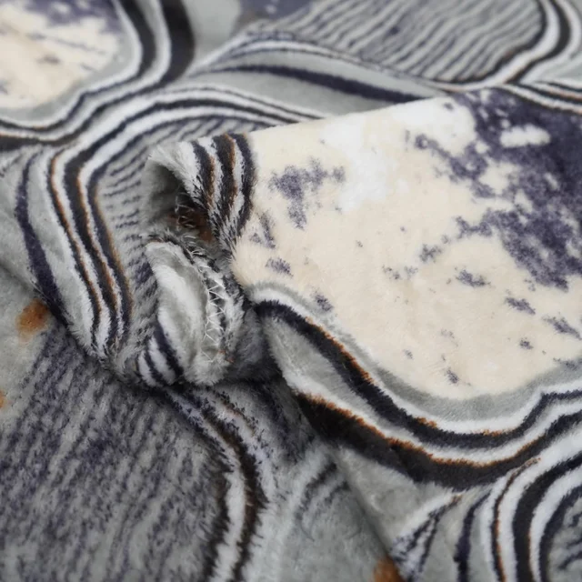Morado Single Bed Flannel Fabric Quilt/Duvet/Rajai/Blanket Cover for Winters | Warm & Soft | 190 GSM | 60x90 Inches (GreySandClock) - Gray Beige Blocks